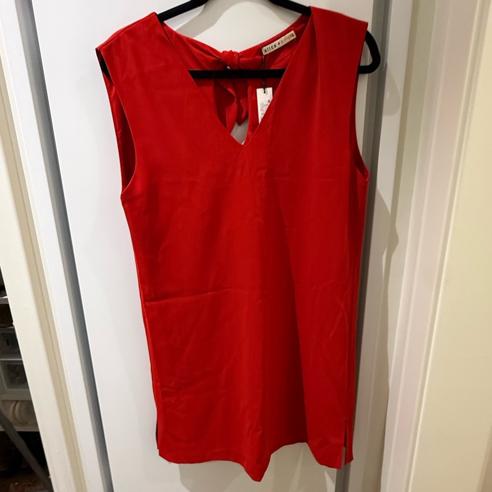 Alice + Olivia Vibrant Red Sleeveless Blouse